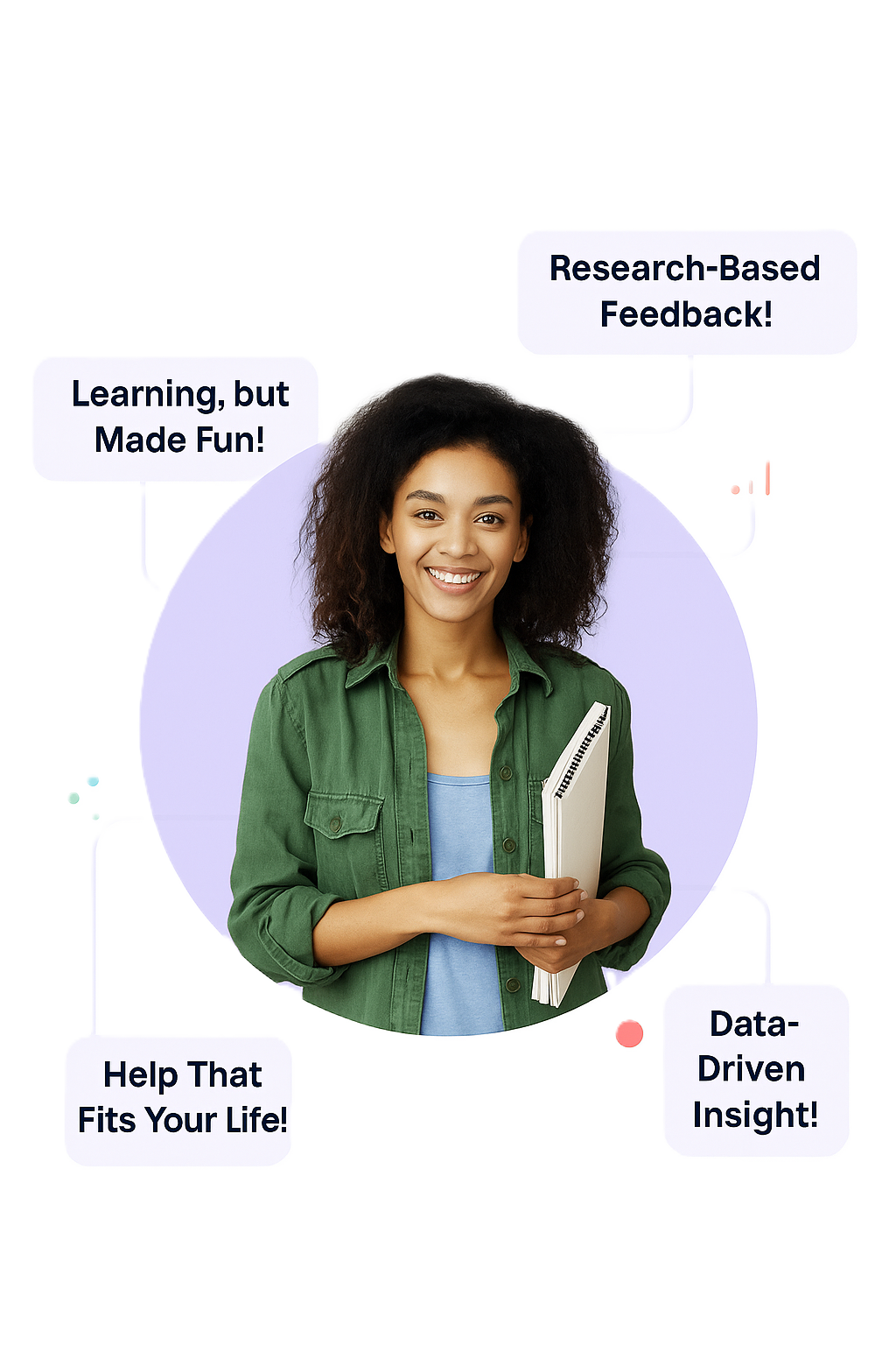 Student with personalized learning features